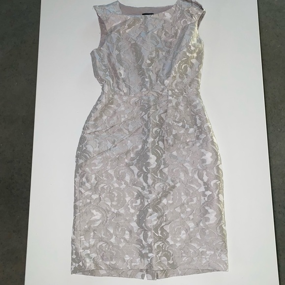 Adrianna Papell Sleeveless Cocktail Dress Floral Embroidered Sheath Pattern - Picture 10 of 10